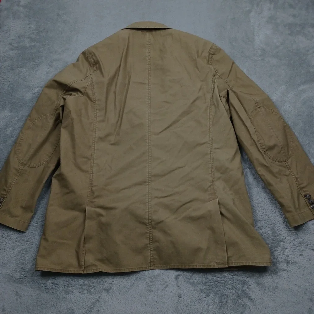 LL Bean Coat Mens 42 Brown Outdoor Hunting Pockets Casual Safari